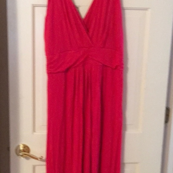 EUC,IMAN,1XP,Cotton,RED,step in design,gathered waist,sleeveless,maxi dress - Picture 3 of 9